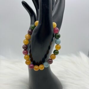 New 8mm Tourmaline Natural Stone Round Beads Bracelet